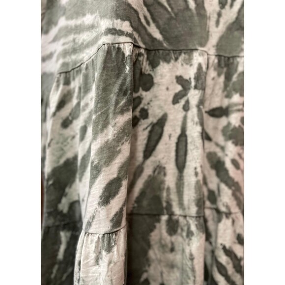 ZIM & ZOE Plus Size Tiered Tie Dye Olive Dress, 18/20 - Picture 5 of 7
